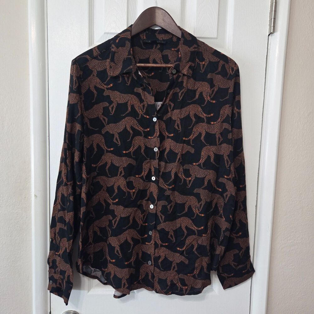 Jane & Delancy Long sleeve with Jaguires print long sleeve womens medium